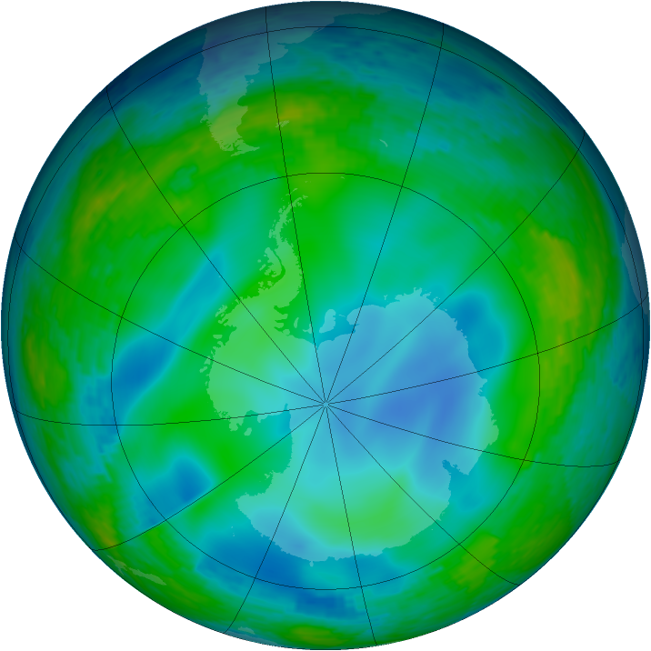 Antarctic ozone map for 03 June 1994